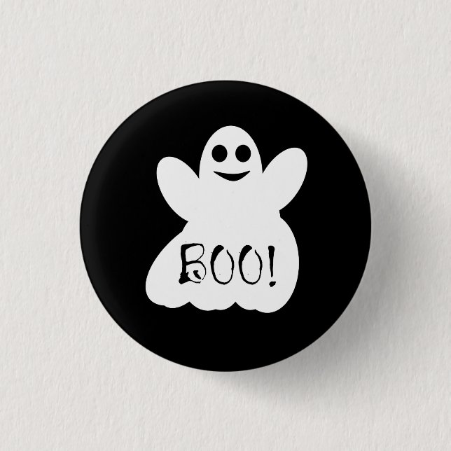 Badge Rond 2,50 Cm Boo ! Bouton du Fantôme d'Halloween (Devant)