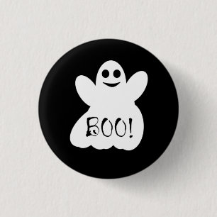 Badge Rond 2,50 Cm Boo ! Bouton du Fantôme d'Halloween