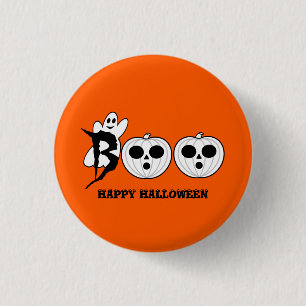 Badge Rond 2,50 Cm BOO ! Bouton du Fantôme d'Halloween