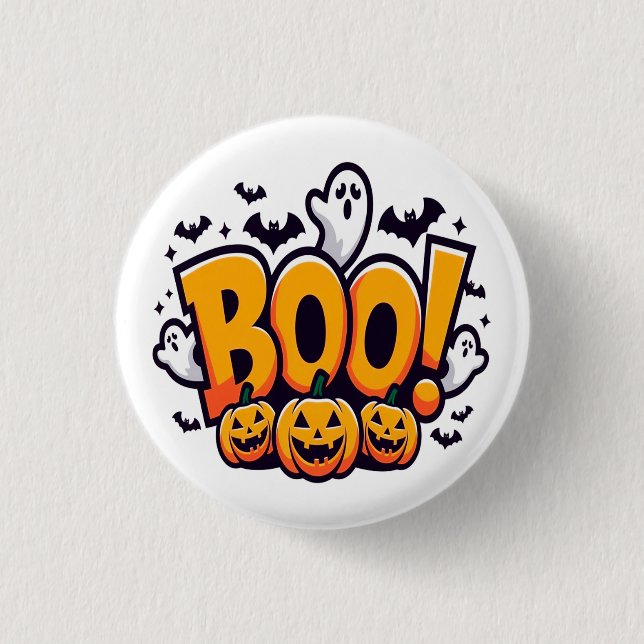 Badge Rond 2,50 Cm Boo ghosts halloween  (Devant)