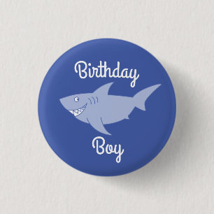 Badge Rond 2,50 Cm Borne de bouton d'anniversaire de requin de bébé