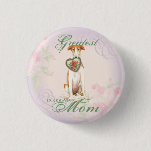 Badge Rond 2,50 Cm Borzoi Heart Maman