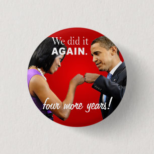 Badge Rond 2,50 Cm Bosse de poing de victoire de Barack et de