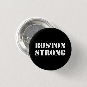Badge Rond 2,50 Cm "Boston Strong" noir blanc
