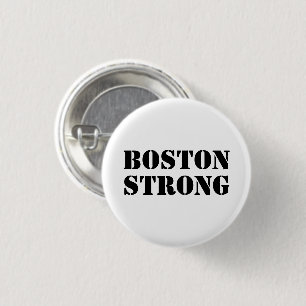 Badge Rond 2,50 Cm "Boston Strong" noir blanc
