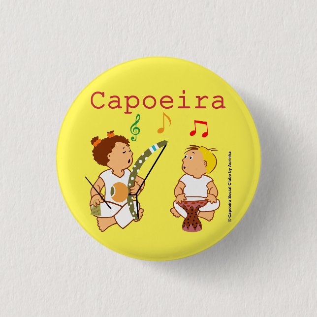 Badge Rond 2,50 Cm Boton Capoeirinha ! Fazendo um som ! ! (Devant)