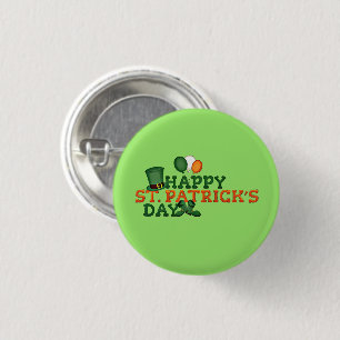 Badge Rond 2,50 Cm Bottes, chapeau et ballons irlandais, St Patrick