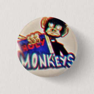 Badge Rond 2,50 Cm Botton Holy Monkeys
