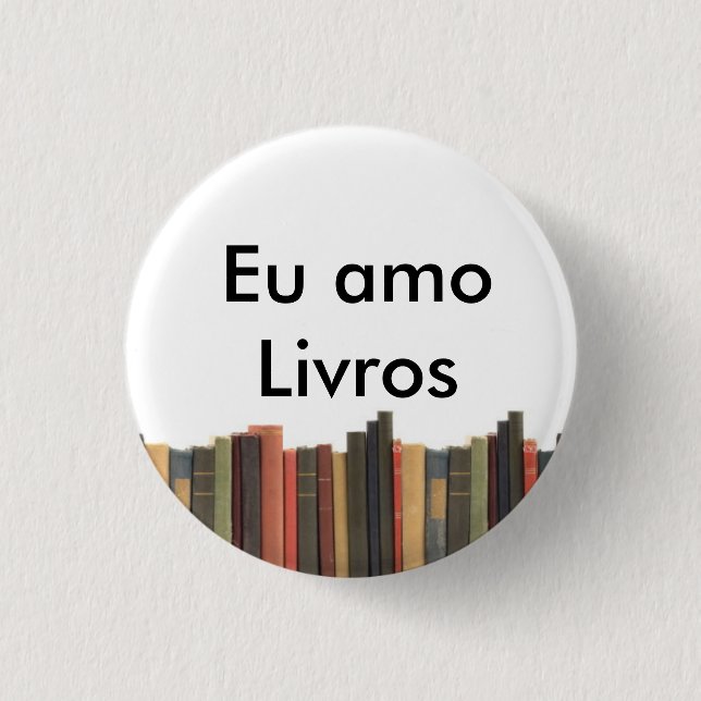Badge Rond 2,50 Cm Botton J'aime des Livres (Devant)