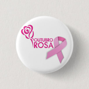 Badge Rond 2,50 Cm Botton octobre Rose