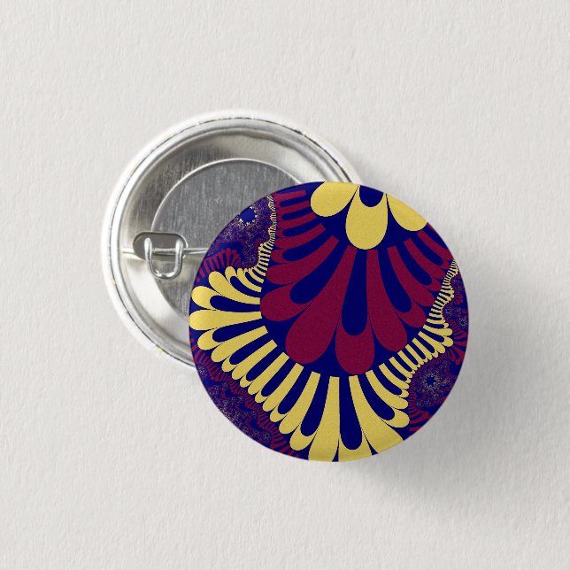 Badge Rond 2,50 Cm Boucle bleue et rouge (Devant & derrière)