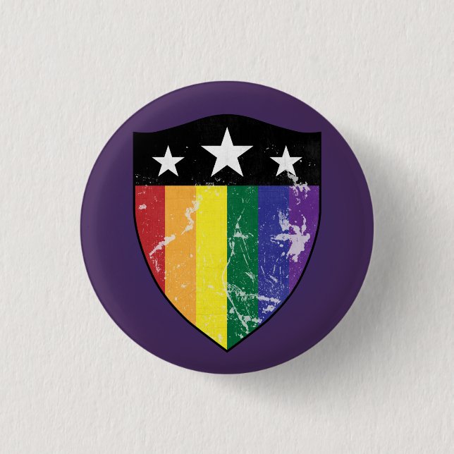 Badge Rond 2,50 Cm Bouclier 01 (LGBTQIA) de défenseur (Devant)