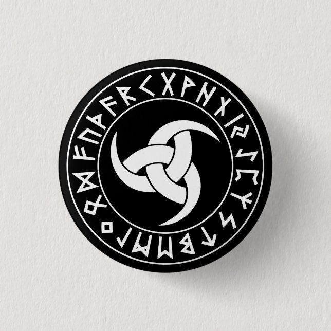 Badge Rond 2,50 Cm Bouclier d'Odhroerir Rune (Devant)