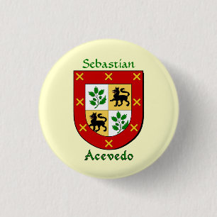 Badge Rond 2,50 Cm Bouclier historique Acevedo personnalisé