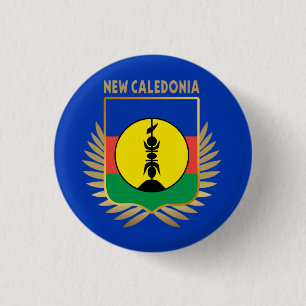 Badge Rond 2,50 Cm Bouclier pavillon de la Nouvelle-Calédonie