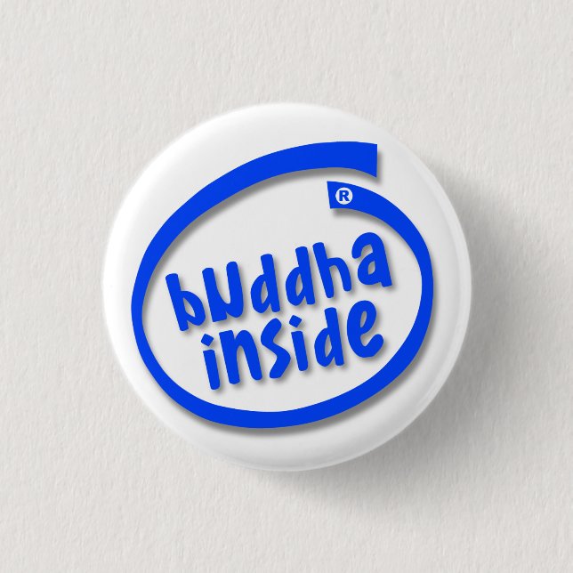 Badge Rond 2,50 Cm Bouddha à l'intérieur (Devant)