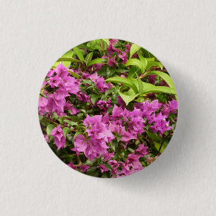 Badge Rond 2,50 Cm Bougainvillées tropicales violettes