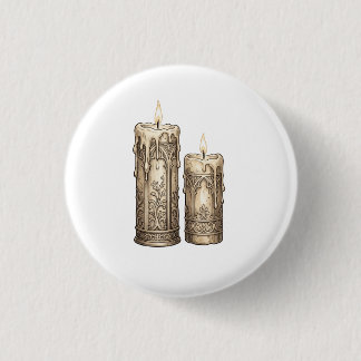 Badge Rond 2,50 Cm Bougies gothiques vintage ornées