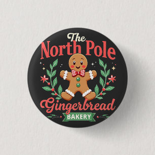 Badge Rond 2,50 Cm Boulangerie de pain d'épices du pôle Nord Noël