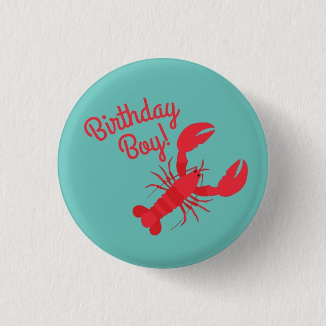 Badge Rond 2,50 Cm Boule de homard Anniversaire Fête Enfants mignons (Devant)