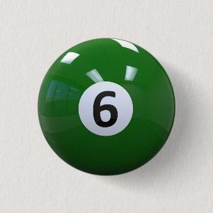 Badge Rond 2,50 Cm Boule de piscine de billard de no. 6 de vert