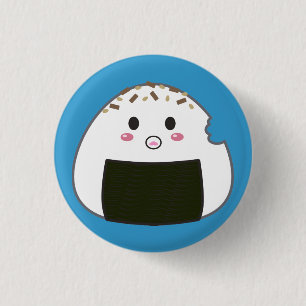 Badge Rond 2,50 Cm Boule de riz de Kawaii "Onigiri" avec Bitemark