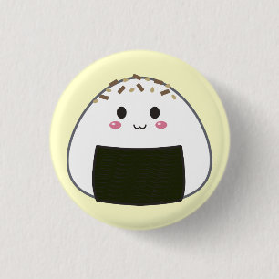 Badge Rond 2,50 Cm Boule de riz de Kawaii "Onigiri" avec des