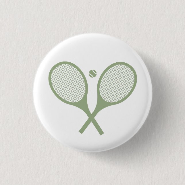 Badge Rond 2,50 Cm Boule de tennis minimaliste Vert Sage (Devant)