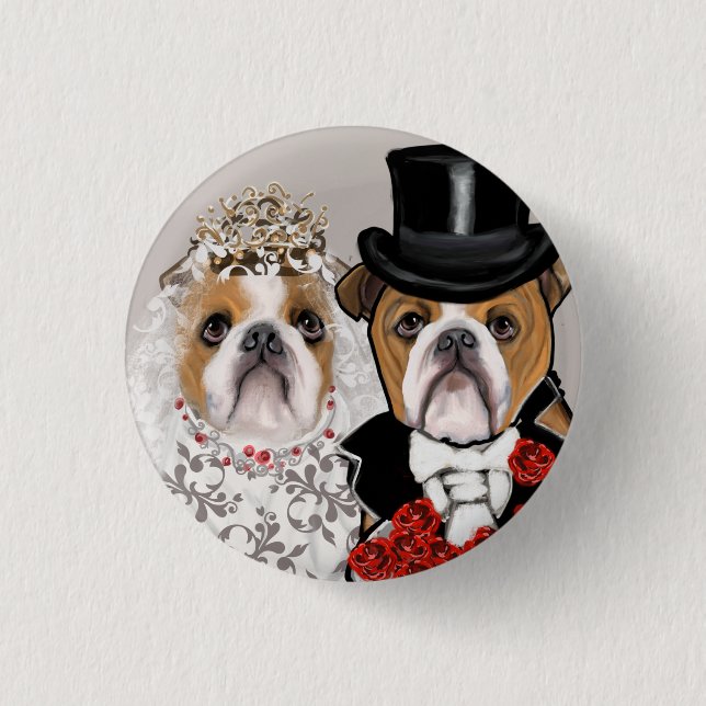 Badge Rond 2,50 Cm Bouledogue         (Devant)