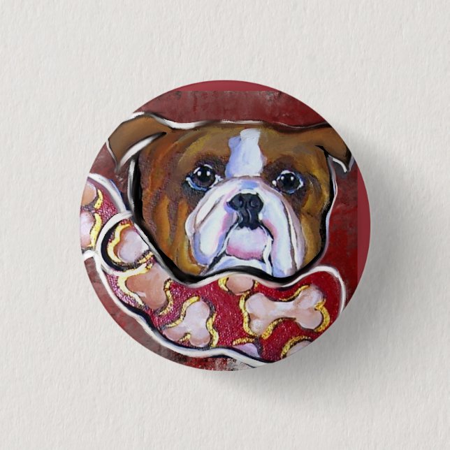 Badge Rond 2,50 Cm Bouledogue    (Devant)