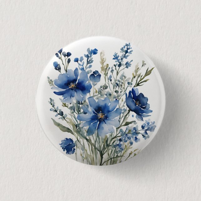 Badge Rond 2,50 Cm Bouquet de fleurs Elégante aquarelle (Devant)