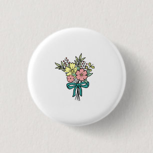 Badge Rond 2,50 Cm Bouquet de fleurs, floral, coloré