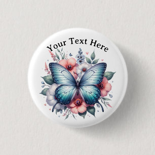 Badge Rond 2,50 Cm Bouquet de fleurs papillon vibrant Art-96283