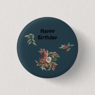 Badge Rond 2,50 Cm Bouquet de tablier tout-en-plan rose