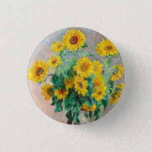 Badge Rond 2,50 Cm Bouquet de tournesols Claude Monet