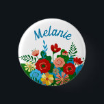 Badge Rond 2,50 Cm Bouquet floral coloré clair Personnalisé<br><div class="desc">Art floral clair sur bouton personnalisé.</div>
