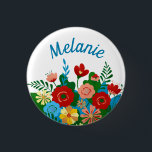 Badge Rond 2,50 Cm Bouquet floral coloré clair Personnalisé<br><div class="desc">Art floral clair sur bouton personnalisé.</div>
