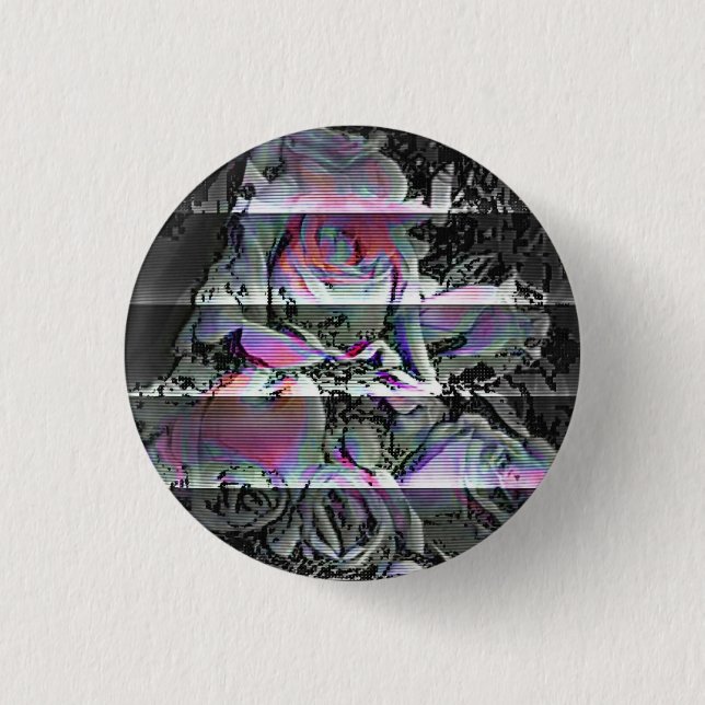 Badge Rond 2,50 Cm Bouquet Techno  Bouton (Devant)
