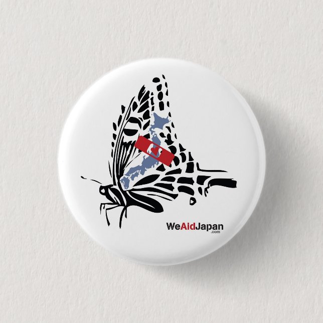 Badge Rond 2,50 Cm Boutefly Botton 蝶 ボ タ (Devant)