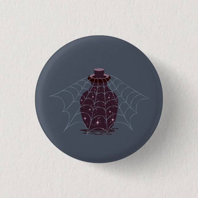Badge Rond 2,50 Cm Bouteille de magie d'Halloween ensorcelante au cla (Devant)