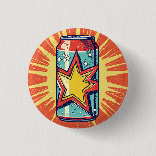 Badge Rond 2,50 Cm Bouteille de soda de style Popart, boisson gazeuse