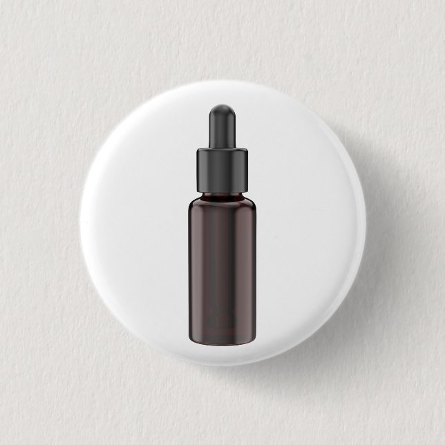 Badge Rond 2,50 Cm Bouteille de verre avec pipette (Devant)