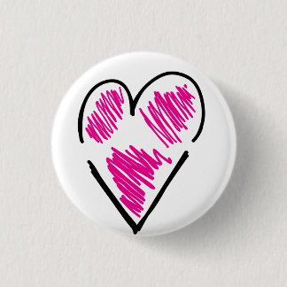 Badge Rond 2,50 Cm Bouton <3 déchiré