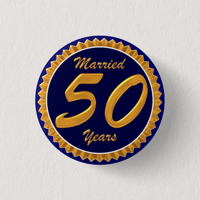 Badge Rond 2,50 Cm Bouton 50e anniversaire Mariage (Devant)