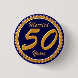 Badge Rond 2,50 Cm Bouton 50e anniversaire Mariage