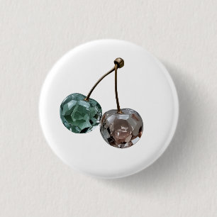Badge Rond 2,50 Cm Bouton à broche en cristal esthétique Cerise Gemme