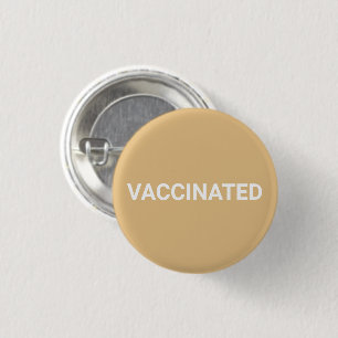Badge Rond 2,50 Cm Bouton à épingle blanche à chameau Vacciné