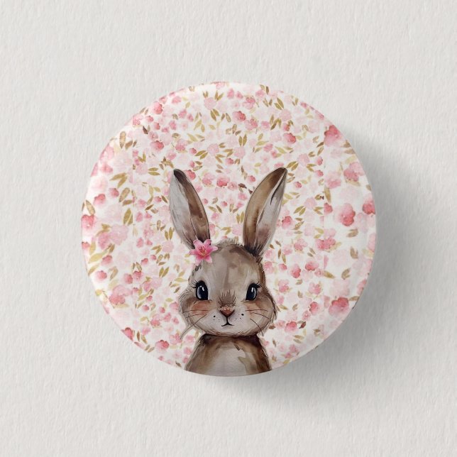 Badge Rond 2,50 Cm Bouton Accessoire Lapin Mignon (Devant)