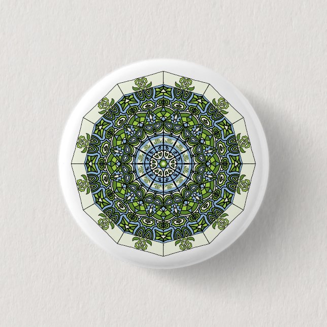Badge Rond 2,50 Cm Bouton Achillean Mandala (Devant)