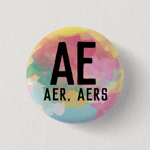 Badge Rond 2,50 Cm Bouton Ae Aers Pronouns